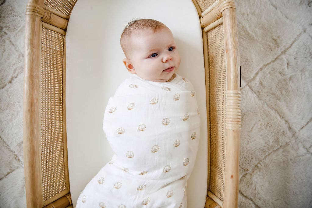 Cotton & Bamboo Swaddle - Nude Shell
