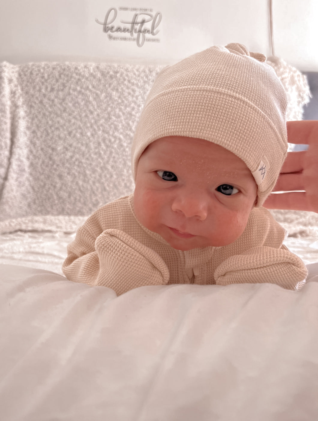 NEW My First Outfit - Footed Overalls & Beanie Set - Caramilk