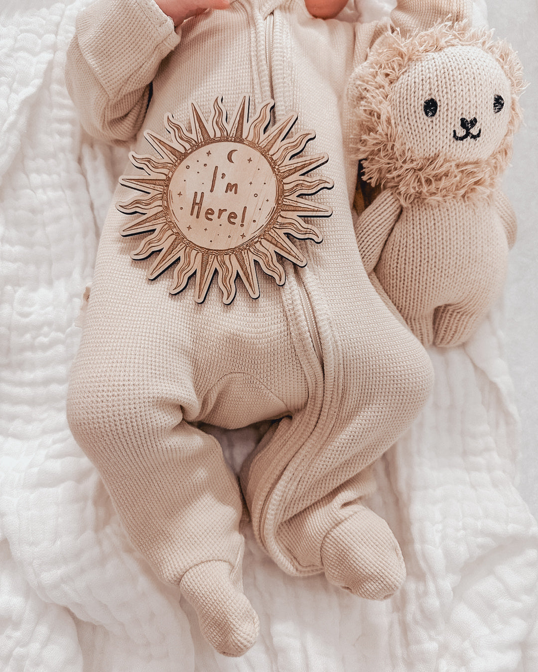 NEW My First Outfit - Footed Overalls & Beanie Set - Caramilk