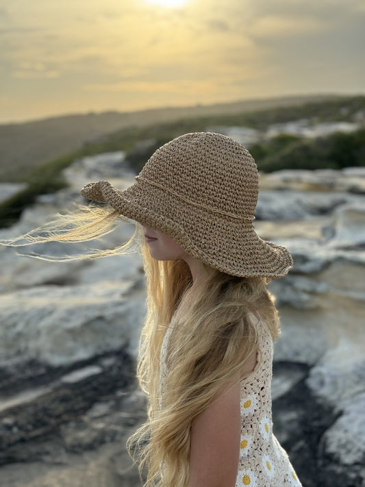 straw hat - natural larg