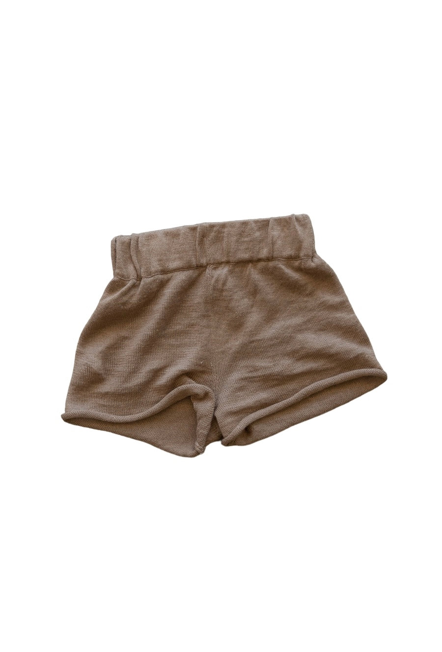 Linen weave short Coffee