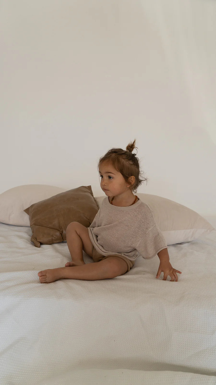 Oversized linen tee Stone