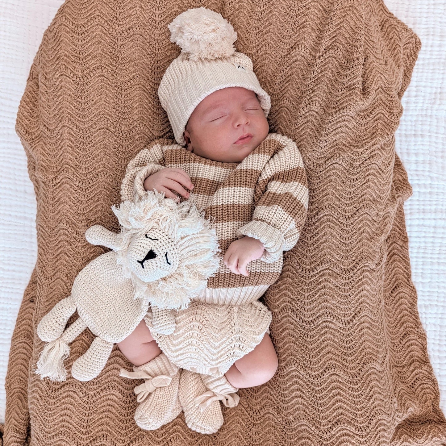 Chunky Knit Jumper - Coco & Oat Stripes