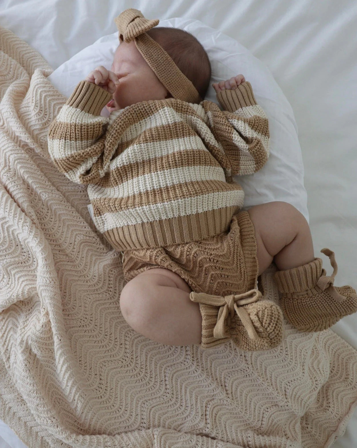 Chunky Knit Jumper - Coco & Oat Stripes