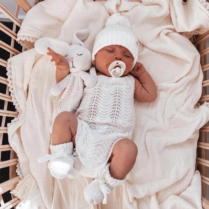 Textured Knit Beanie - Ivory