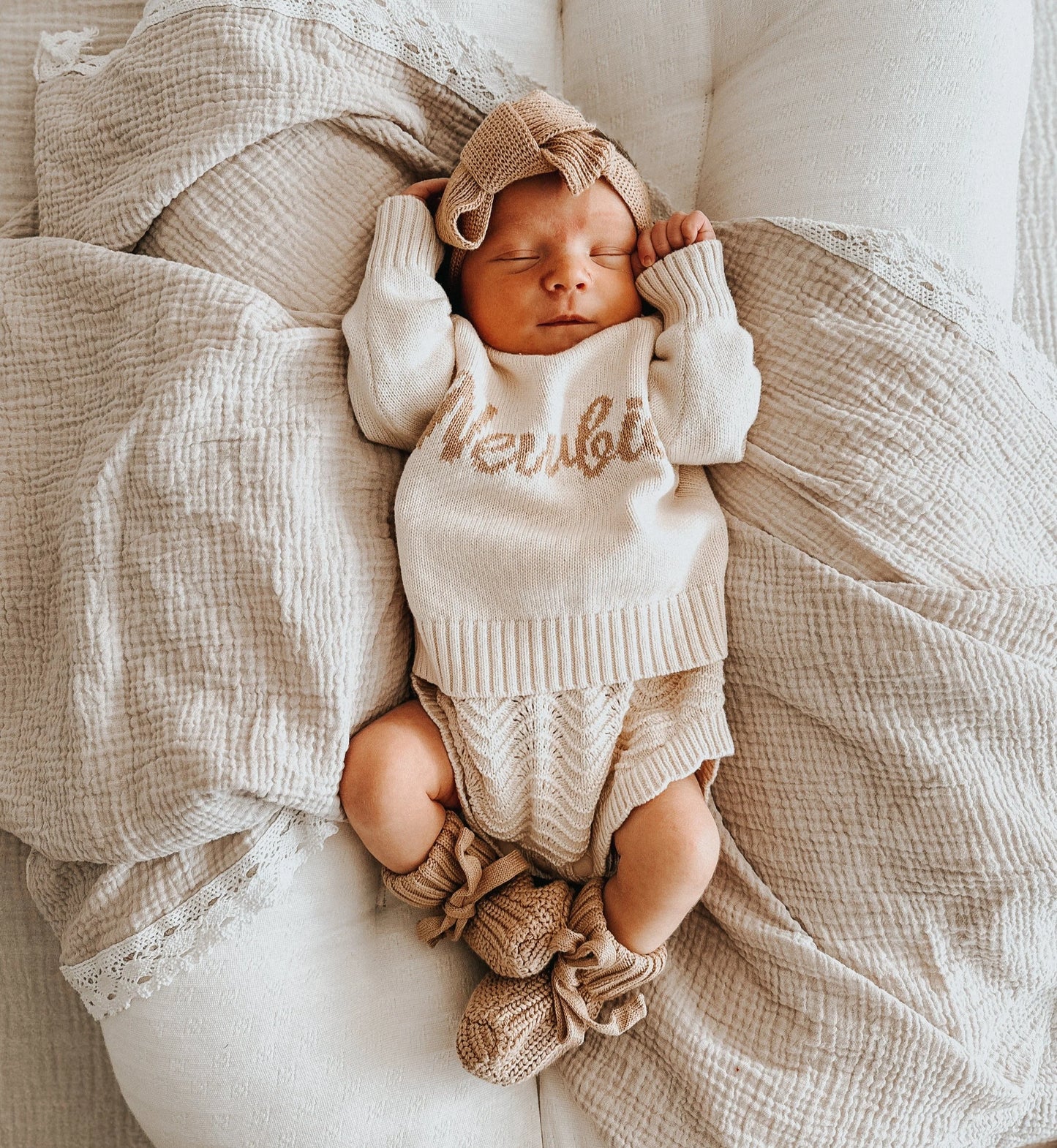 Textured Knit Topknot - Coco