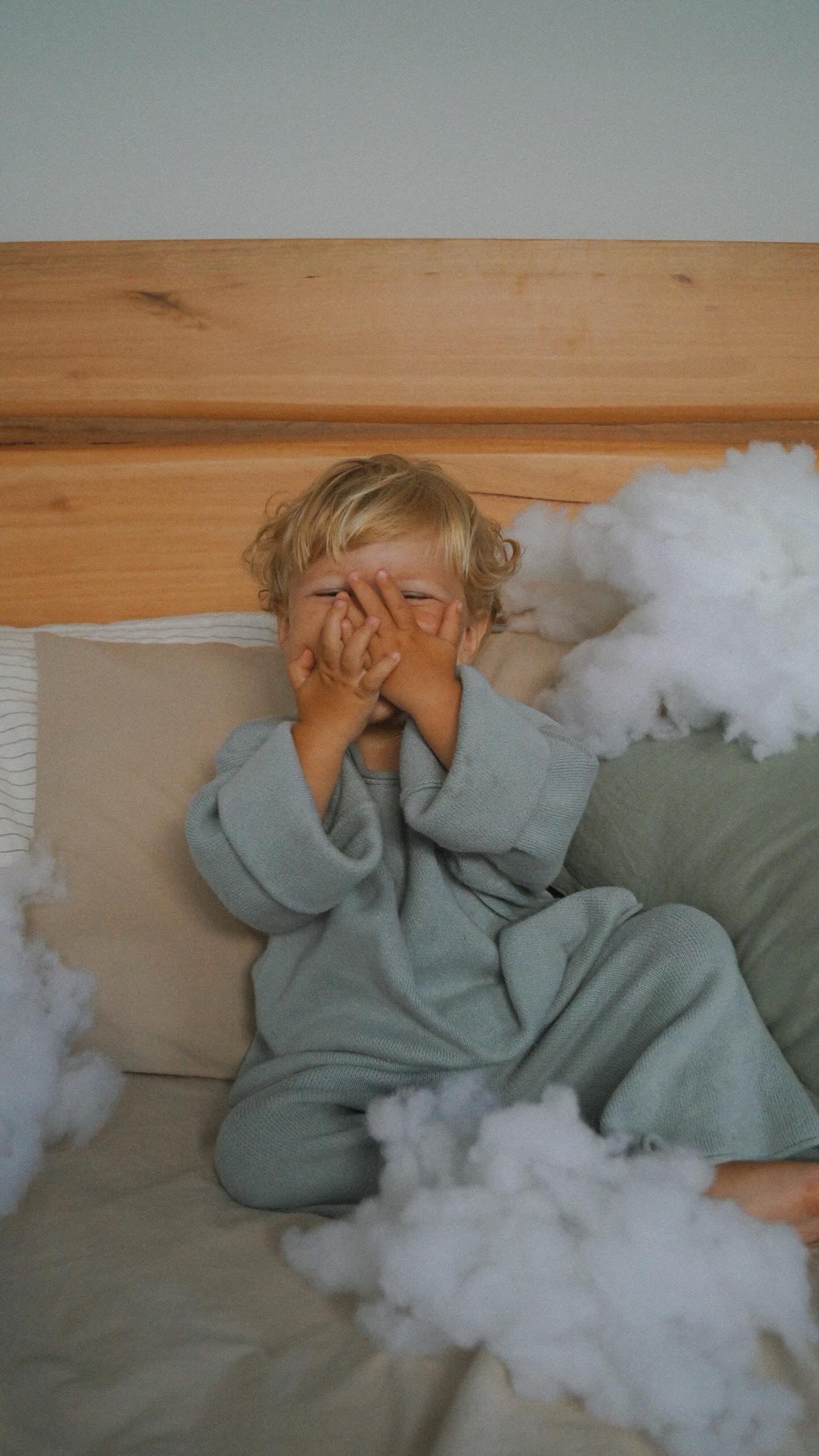 Sky blue knitted set