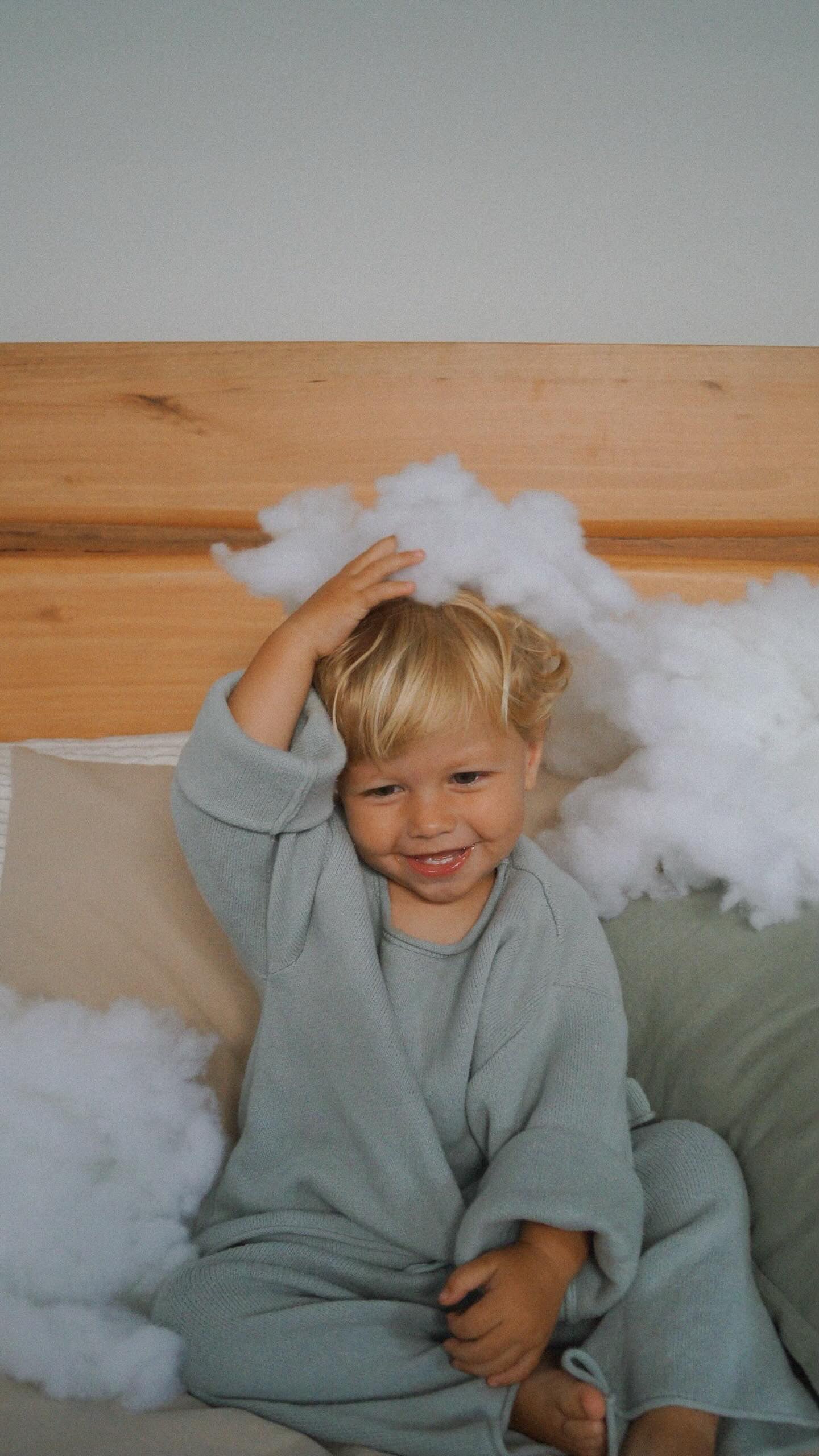 Sky blue knitted set