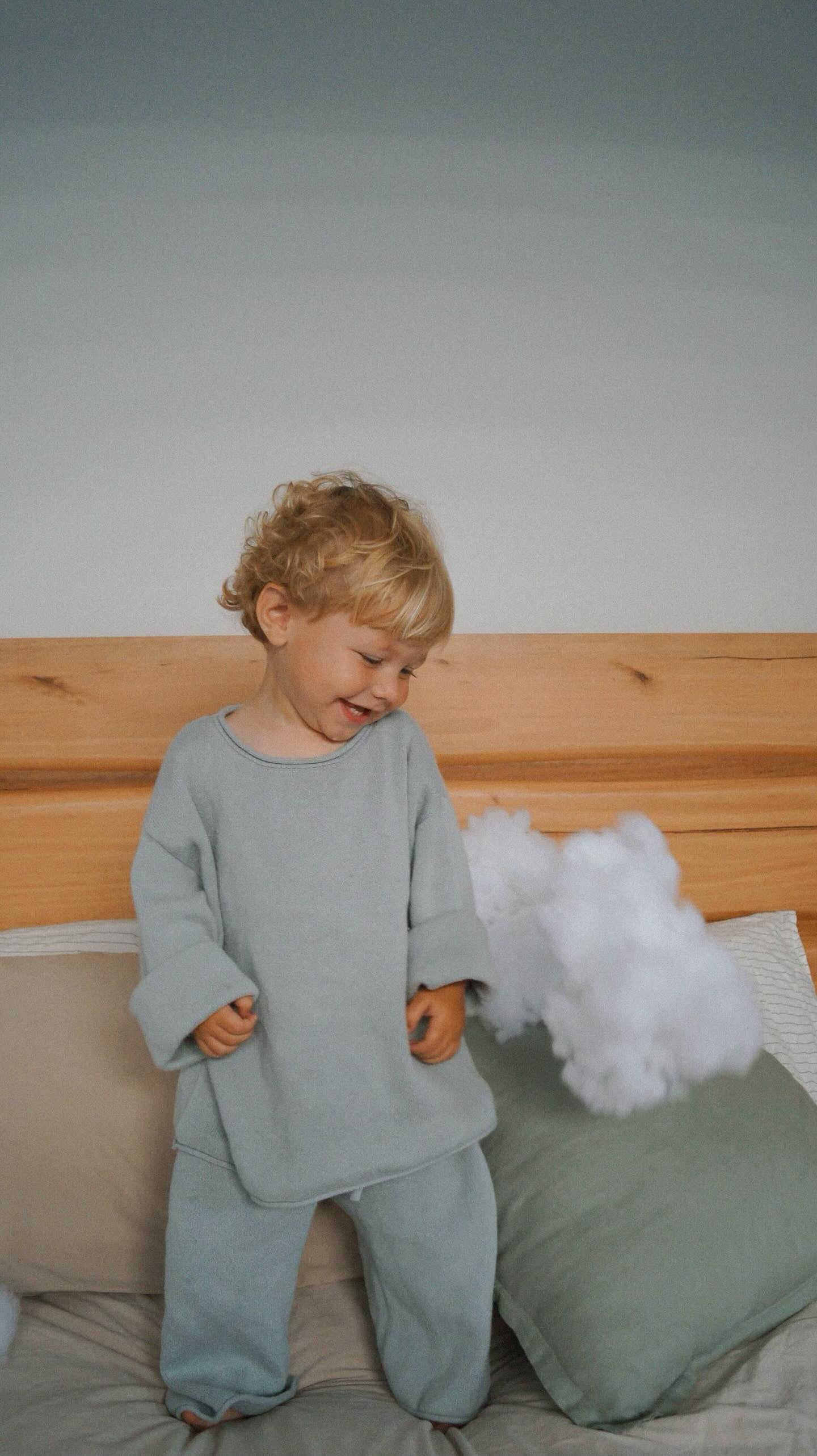 Sky blue knitted set