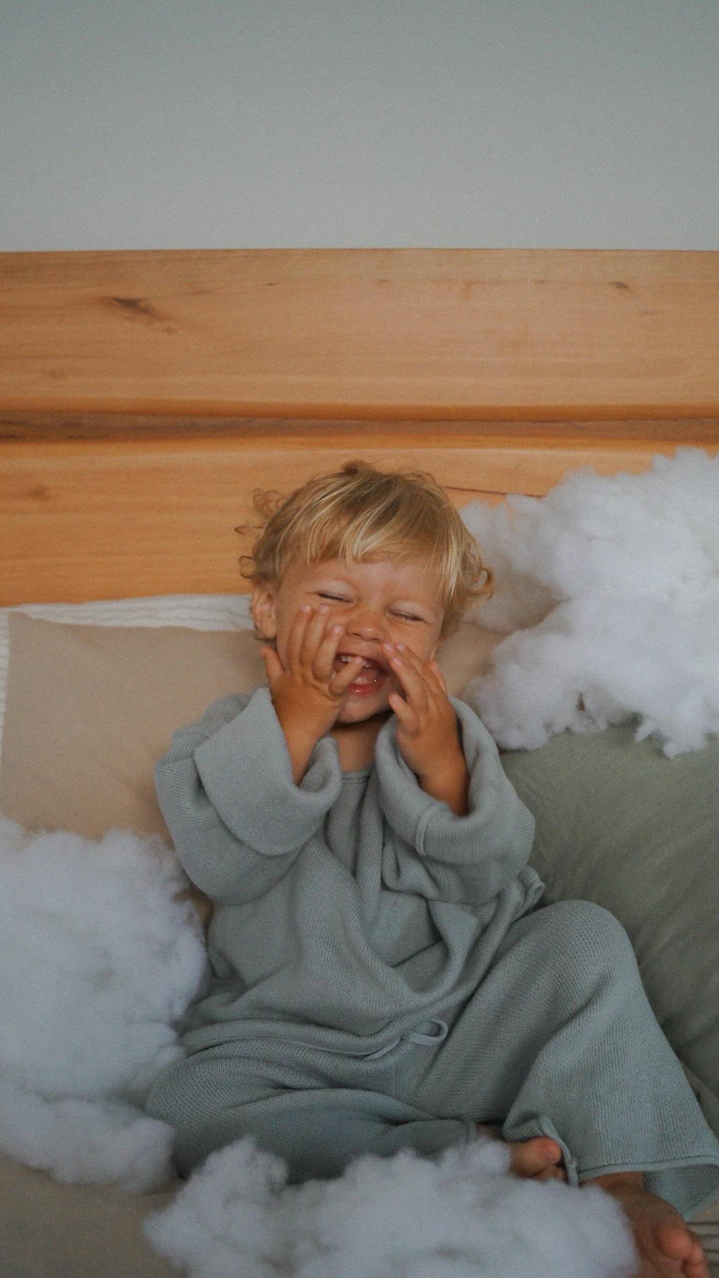 Sky blue knitted set