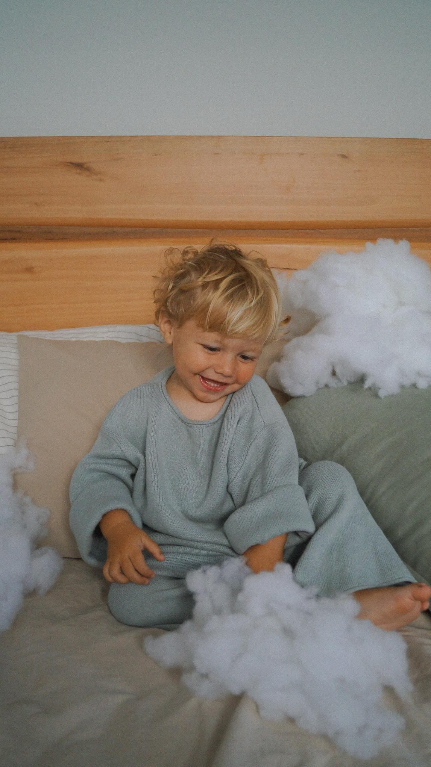 Sky blue knitted set