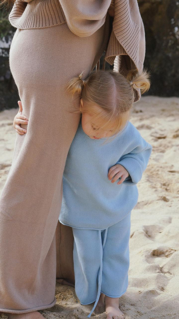 Sky blue knitted set