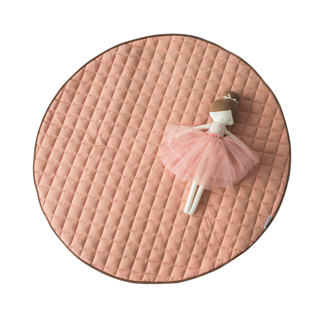 Quilted Cotton Play Mat | Dusty Pink