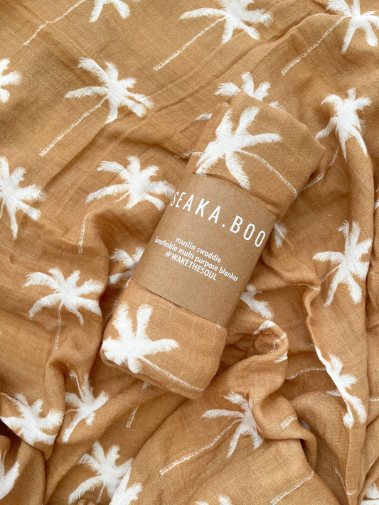 WRAP ~ Bamboo/Cotton ~ Arlo Palm ~ Toffee