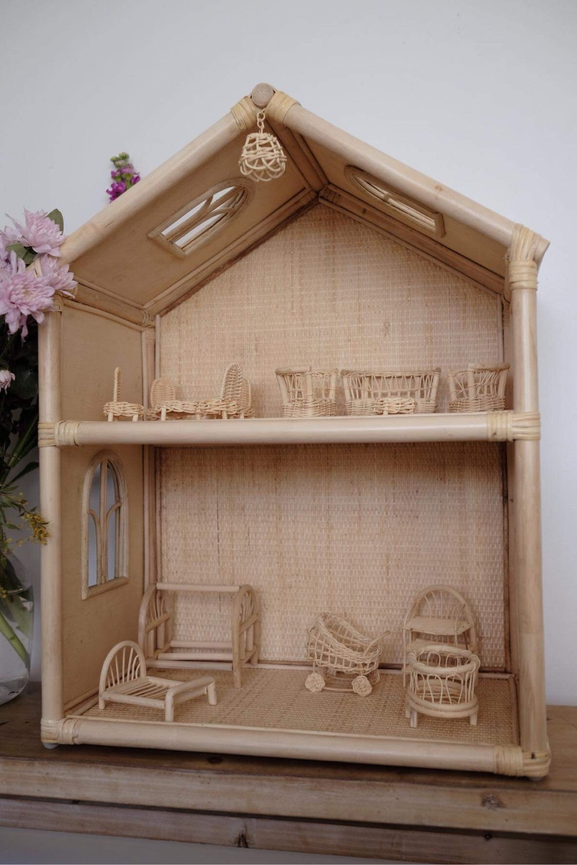 Rattan doll house