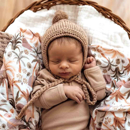 Fawn Merino Wool Bonnet & Booties