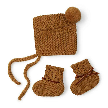 Bronze Merino Wool Bonnet & Booties