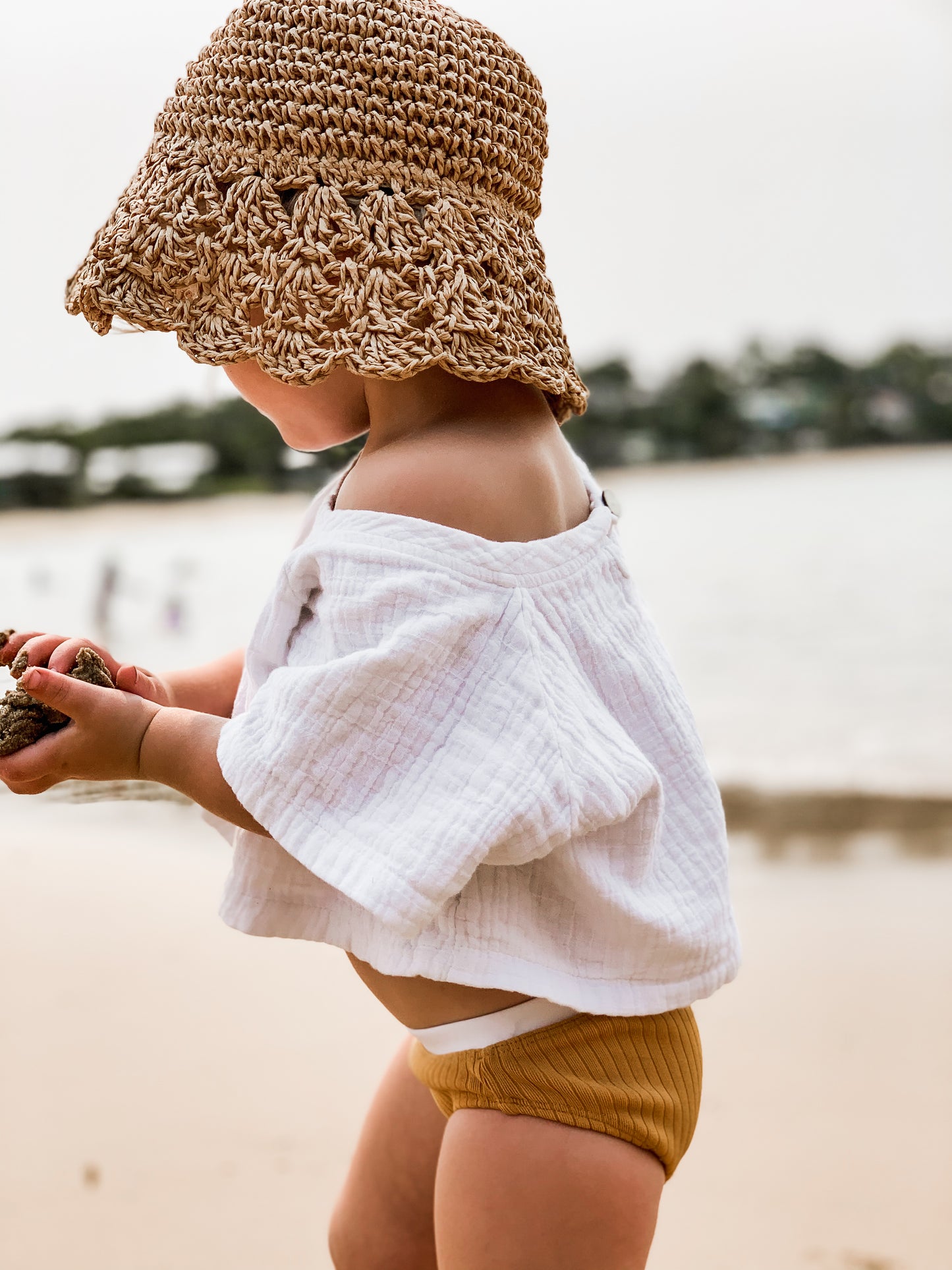 Crochet straw bucket hat natura