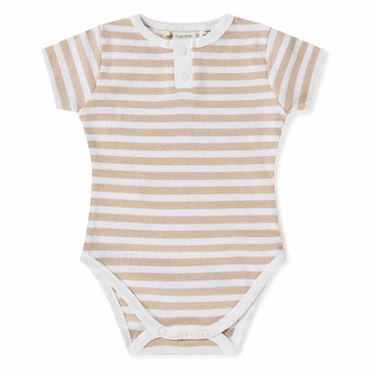 Pebble Stripe Short Sleeve Organic Bodysuit