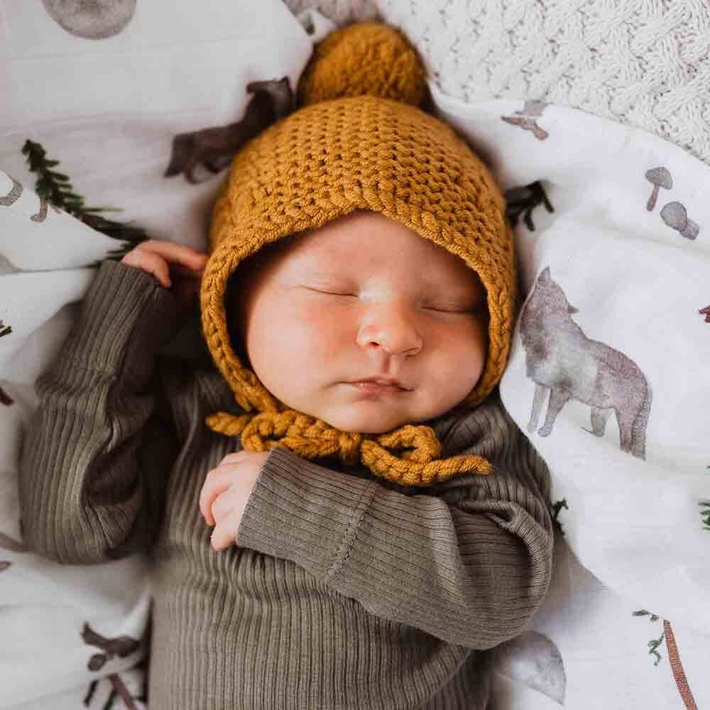 Bronze Merino Wool Bonnet & Booties