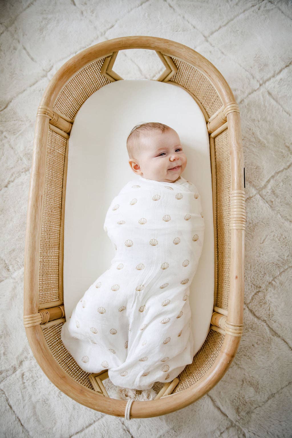 Cotton & Bamboo Swaddle - Nude Shell