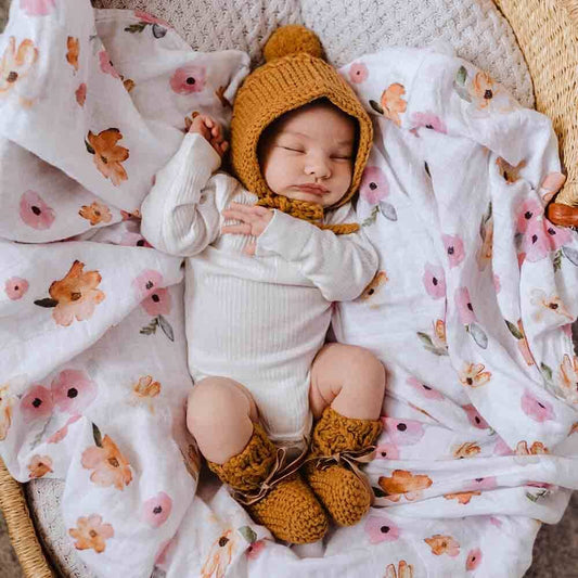 Bronze Merino Wool Bonnet & Booties