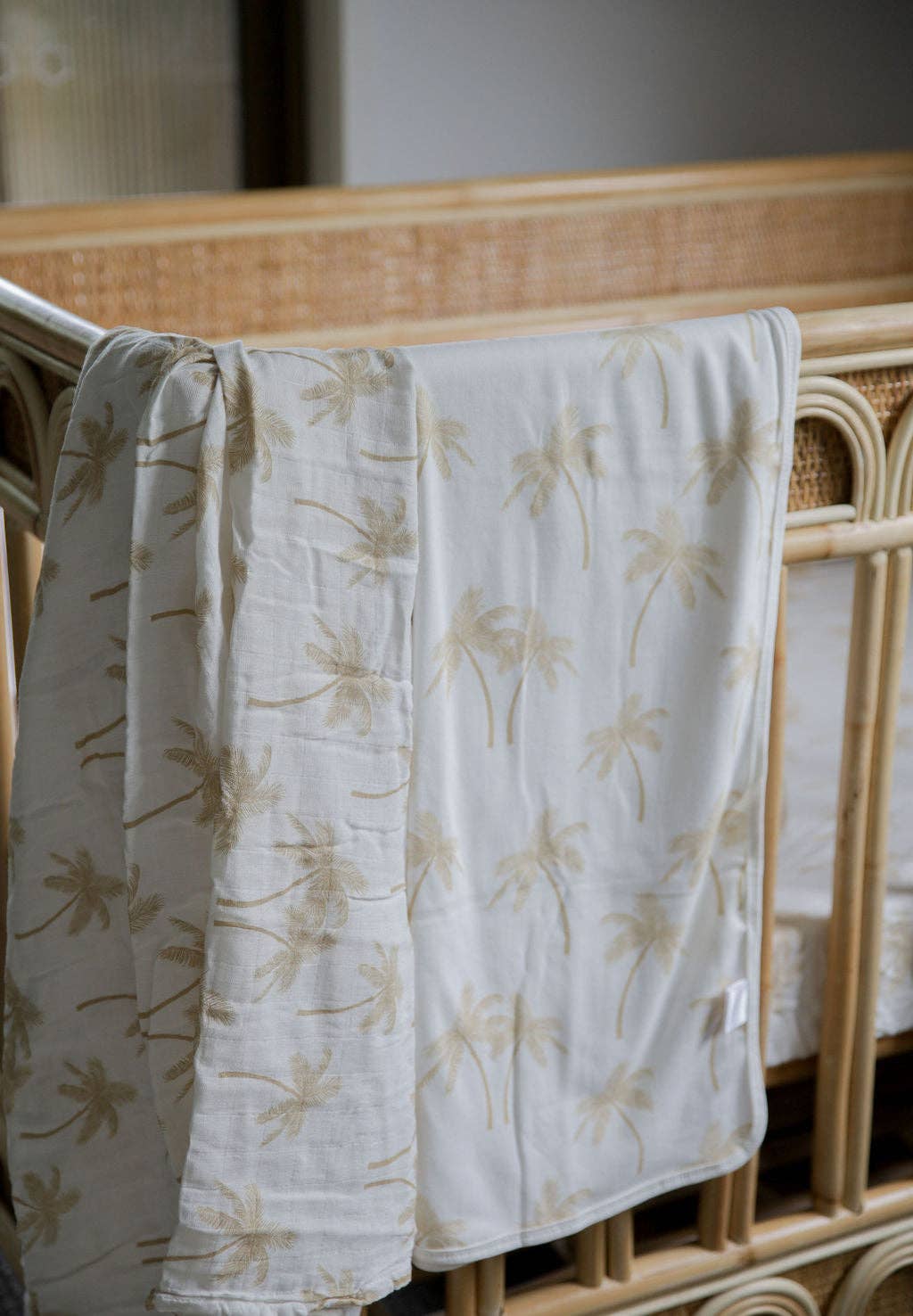 Cotton & Bamboo Swaddle - Tan Palm Tree