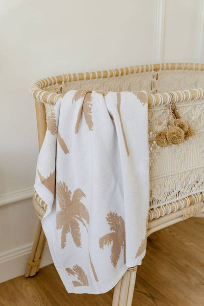 Palm Tree Blanket - Tan