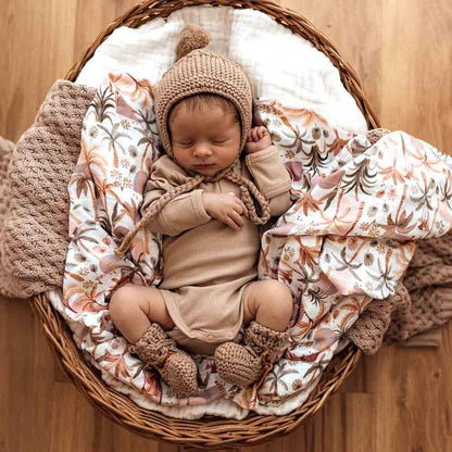 Fawn Merino Wool Bonnet & Booties