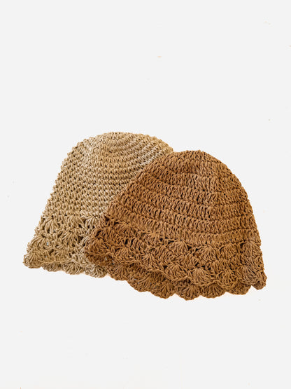 Crochet straw bucket hat natura