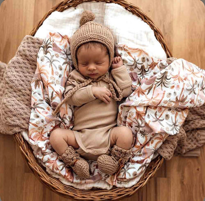Fawn Merino Wool Bonnet & Booties