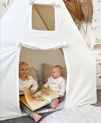 Kids Playhouse Tent - Stone River White