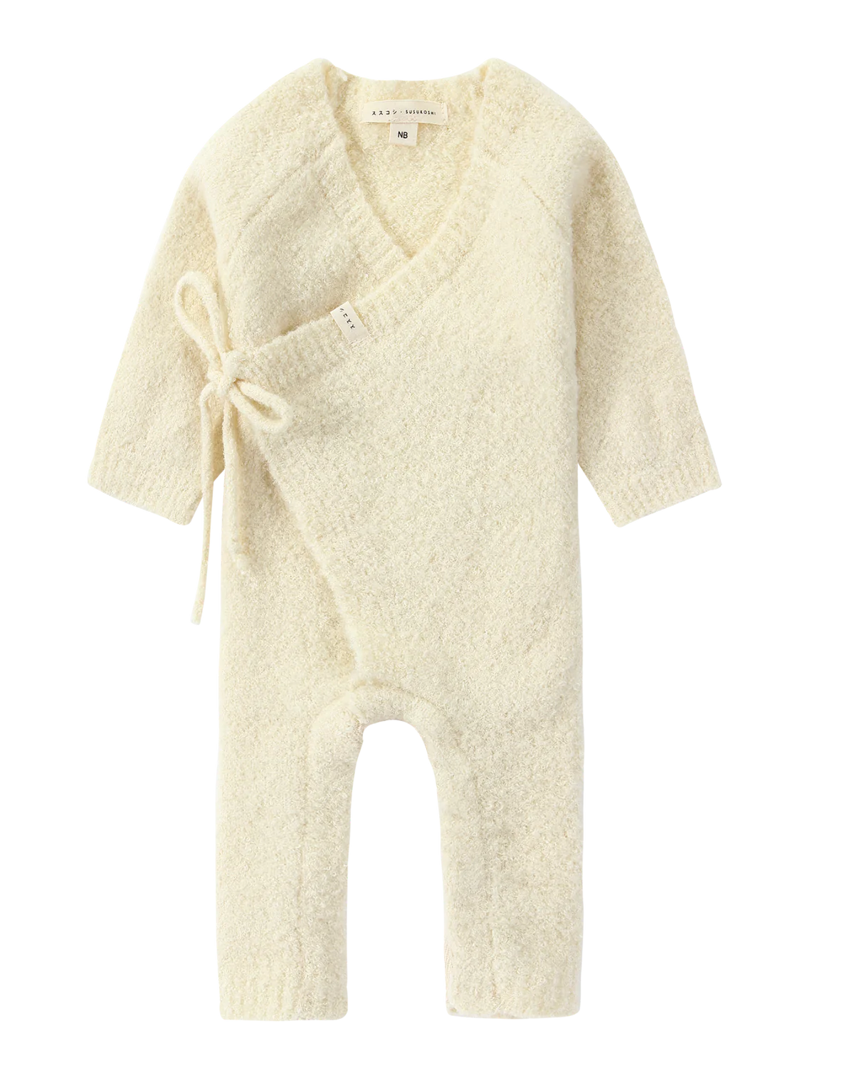 boucle baby kimono overall suit. milk