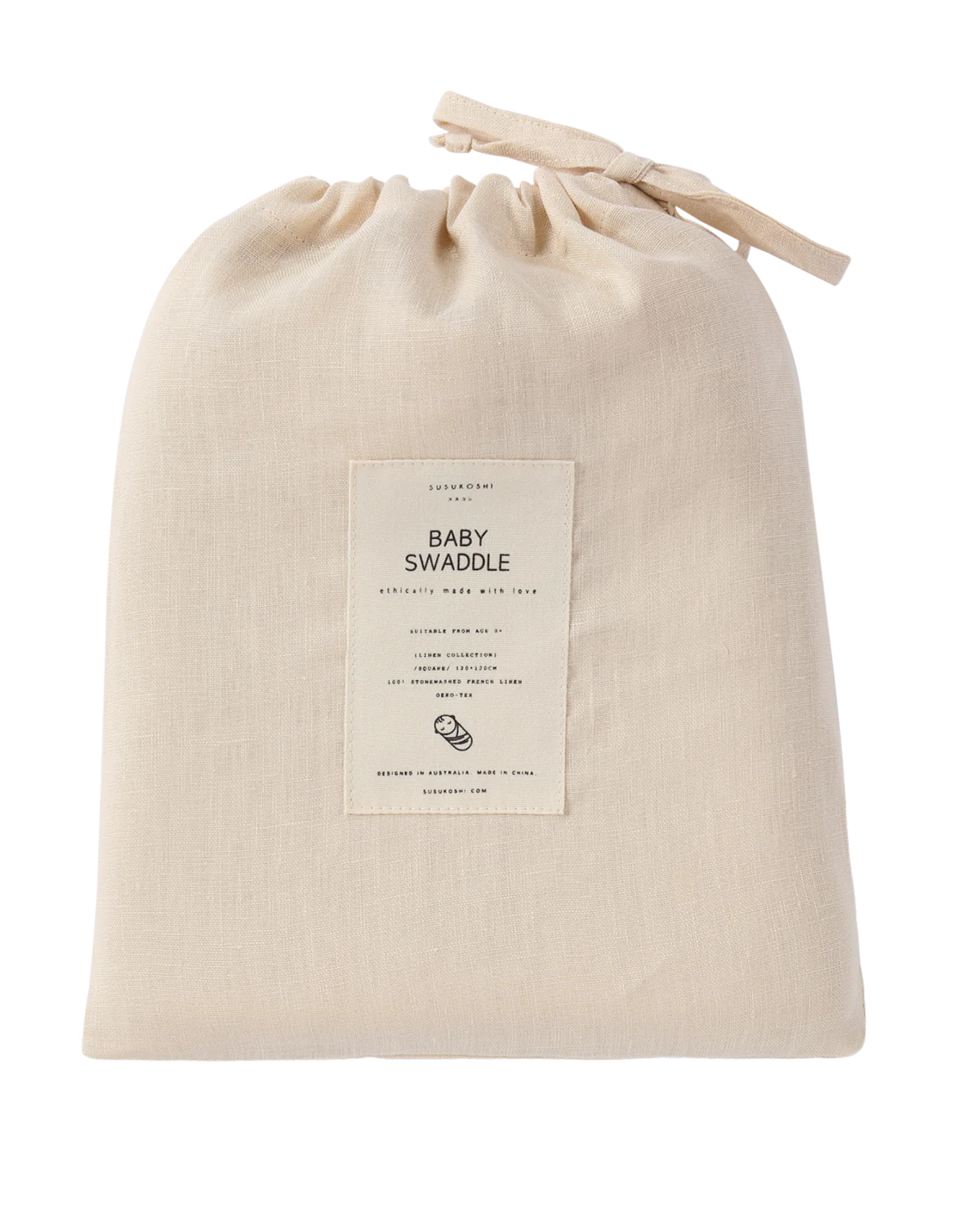 linen swaddle. eggshell