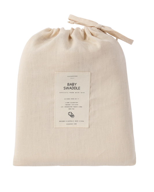 linen swaddle. eggshell