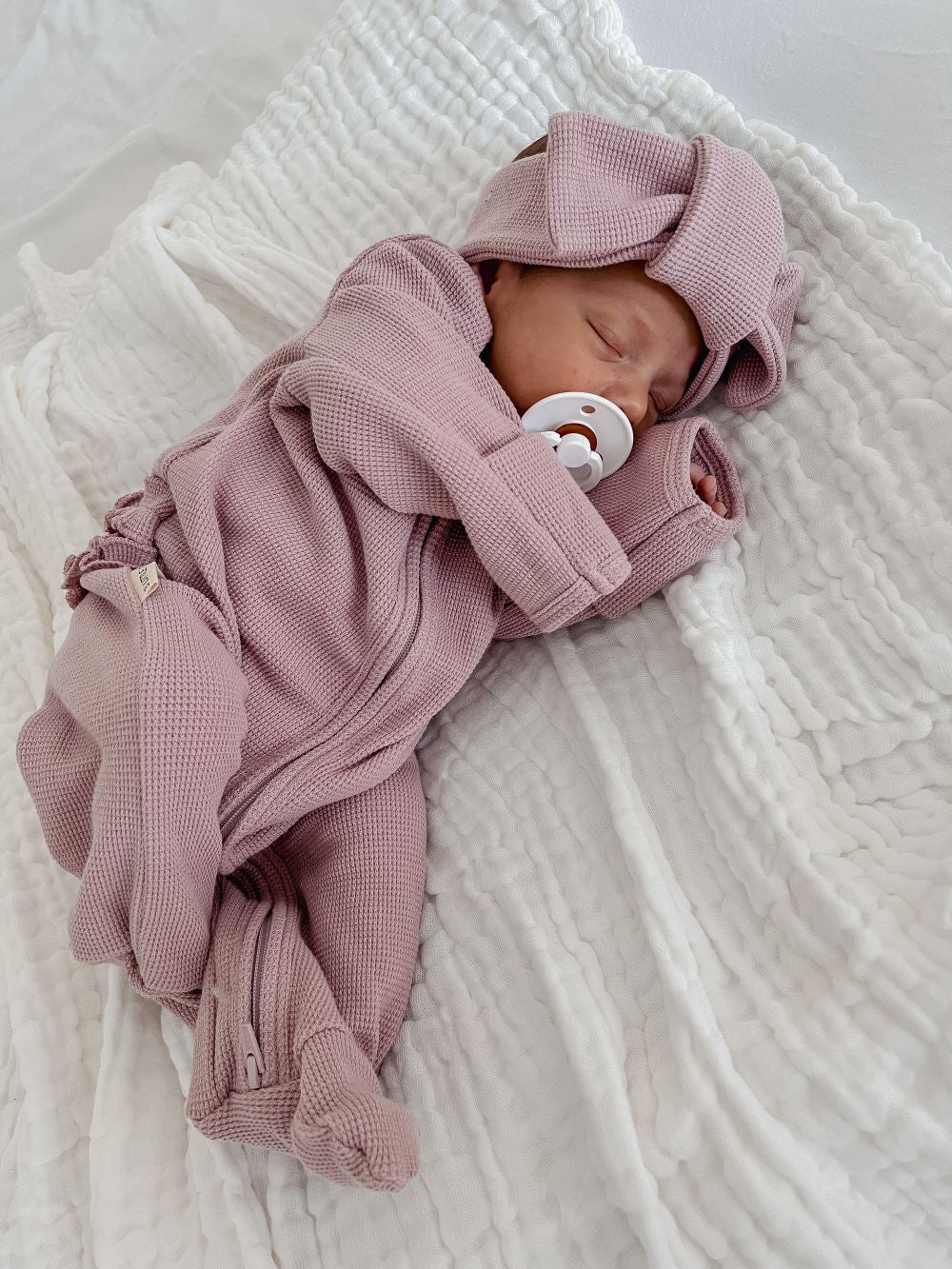 My First Outfit - Flutter Bum Onesie & Topknot Set - Soft Lavender