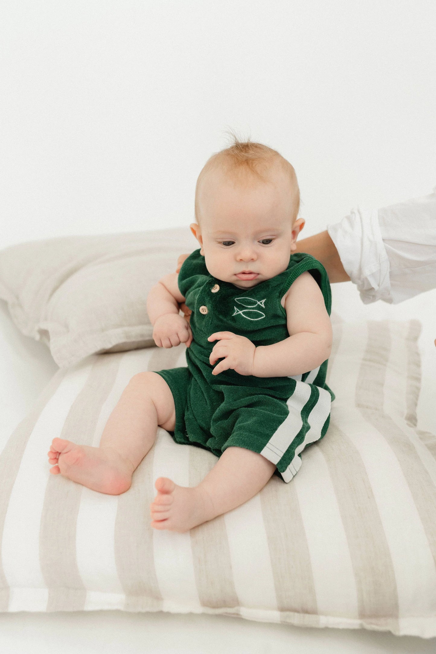 Fish Market Baby Green Romper