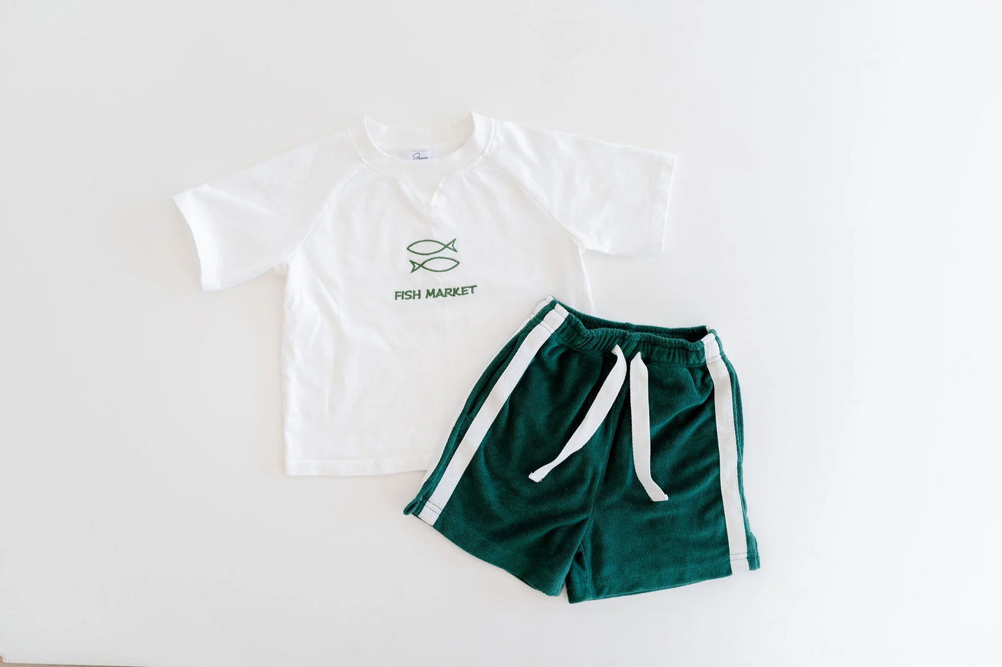 Seamoss Green terry towelling Shorts