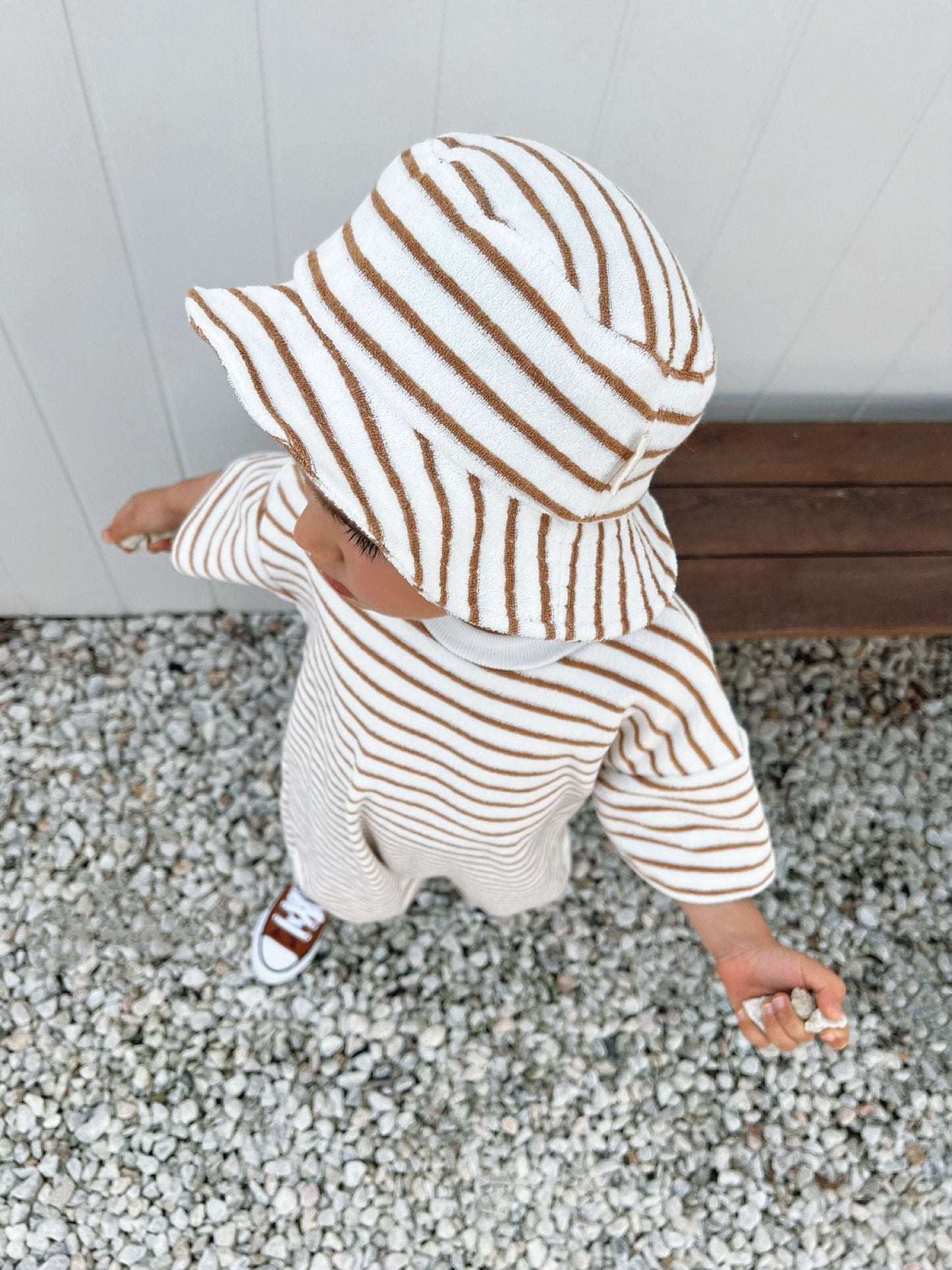 ROOMY ROMPER - CARAMEL STRIPES