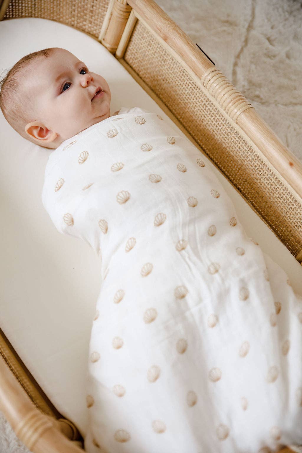 Cotton & Bamboo Swaddle - Nude Shell