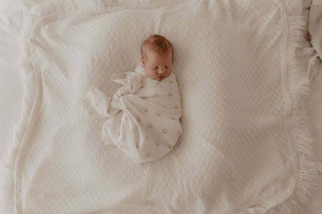 Cotton & Bamboo Swaddle - Nude Shell