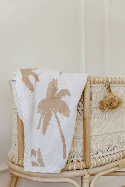 Palm Tree Blanket - Tan