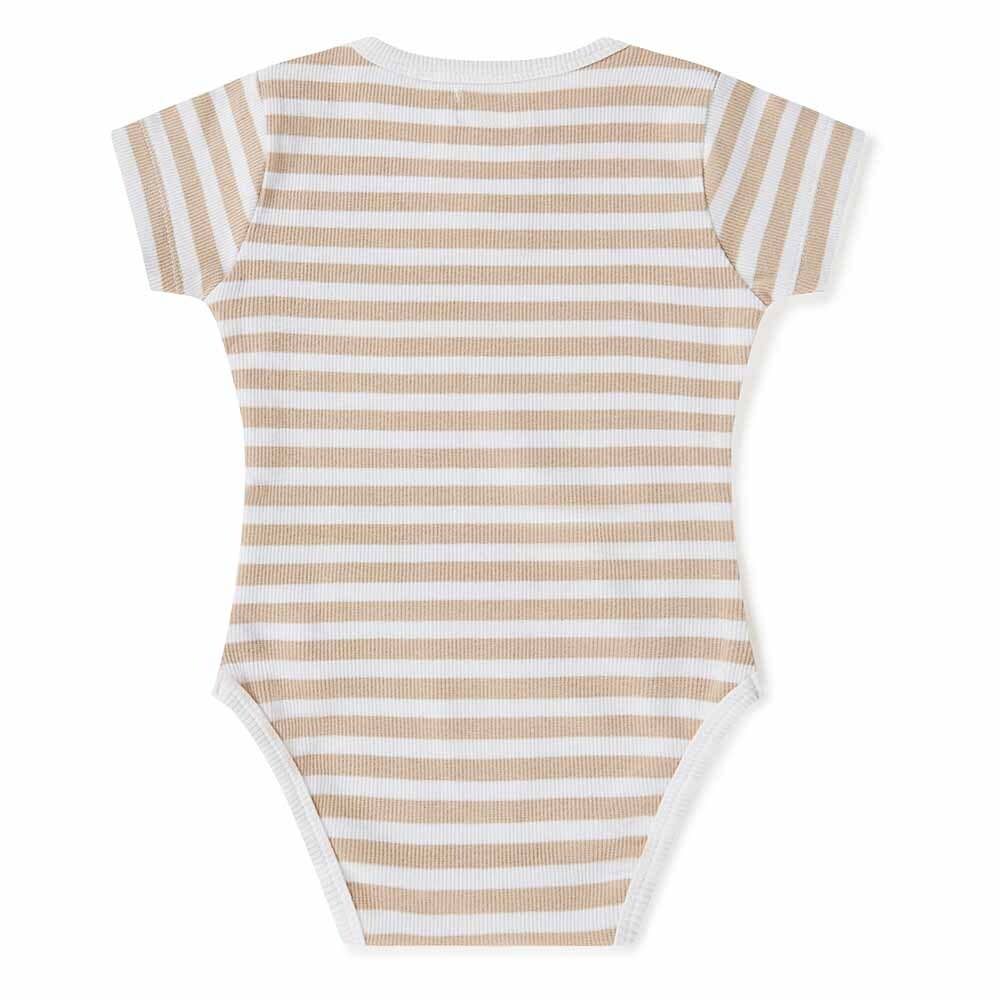 Pebble Stripe Short Sleeve Organic Bodysuit