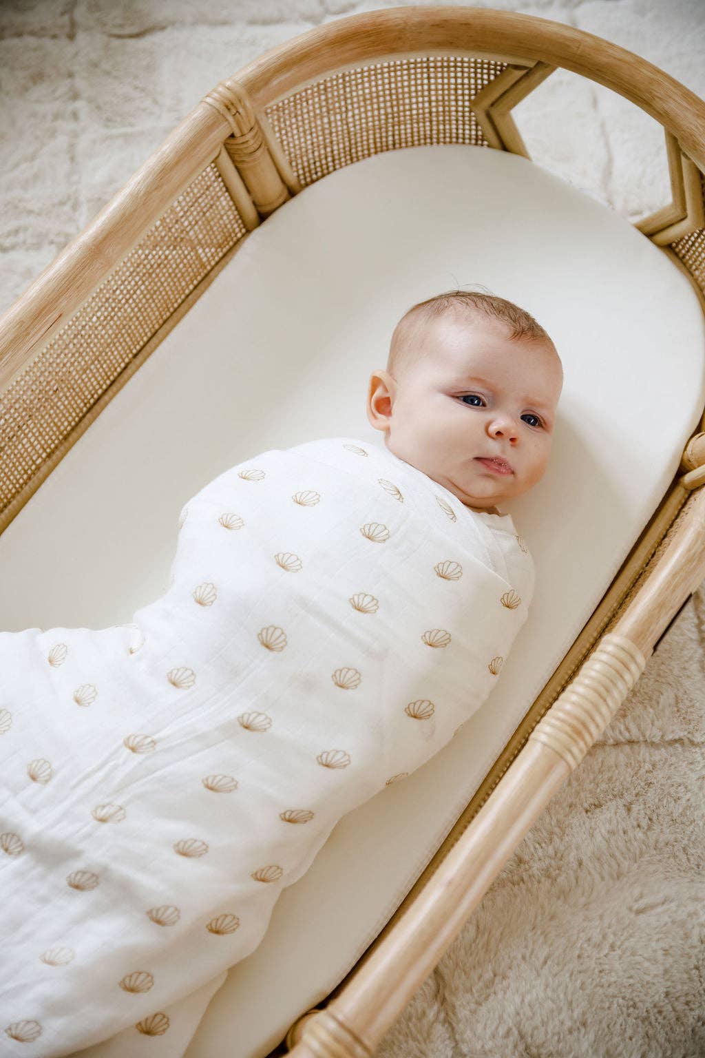 Cotton & Bamboo Swaddle - Nude Shell