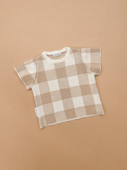 KNITTED TEE | GINGHAM