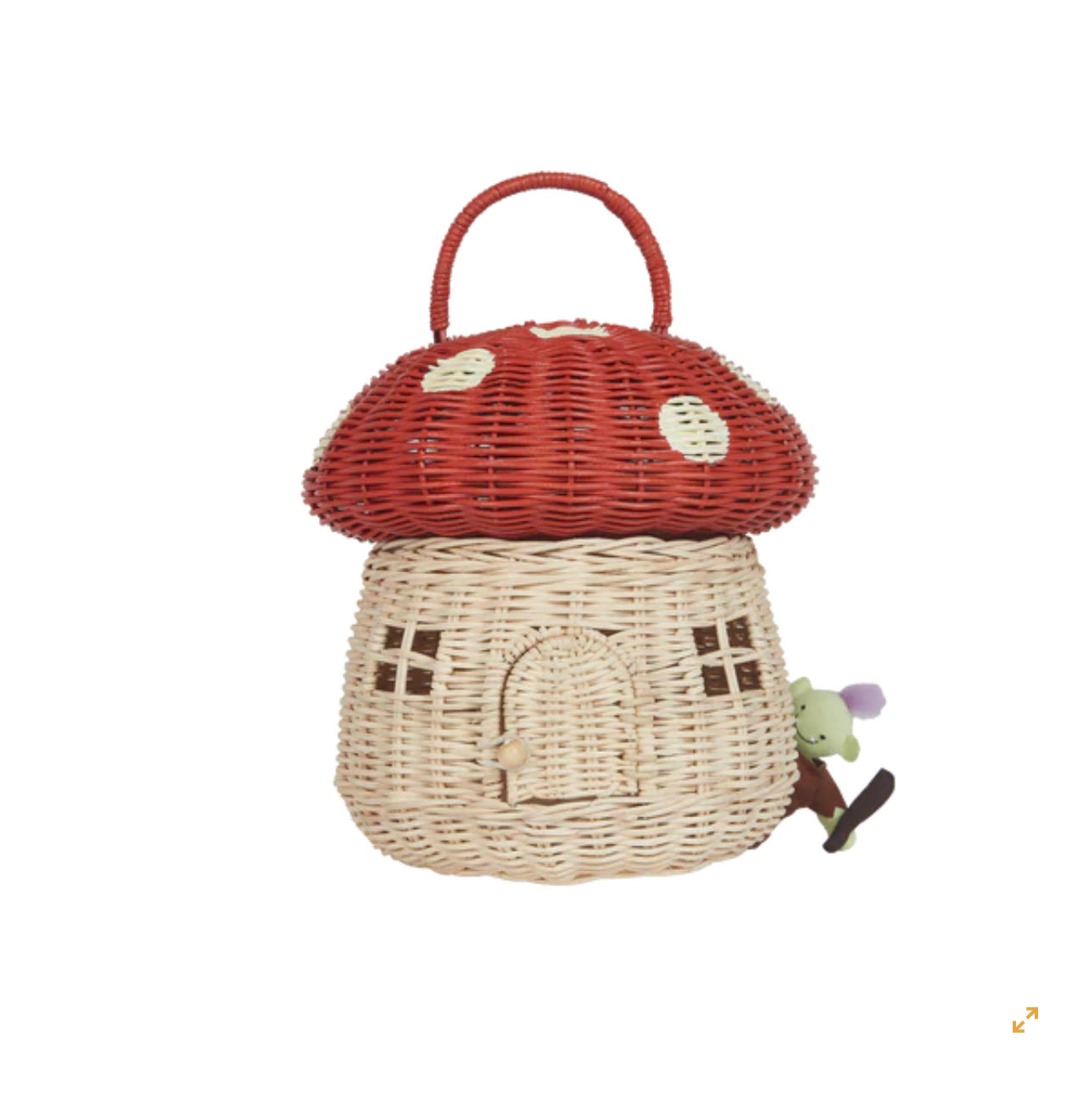 RATTAN MUSHROOM BASKET RED