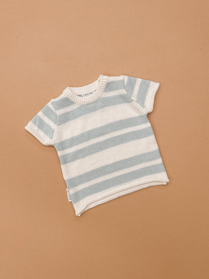 KNITTED TEE | CLOUD STRIPES
